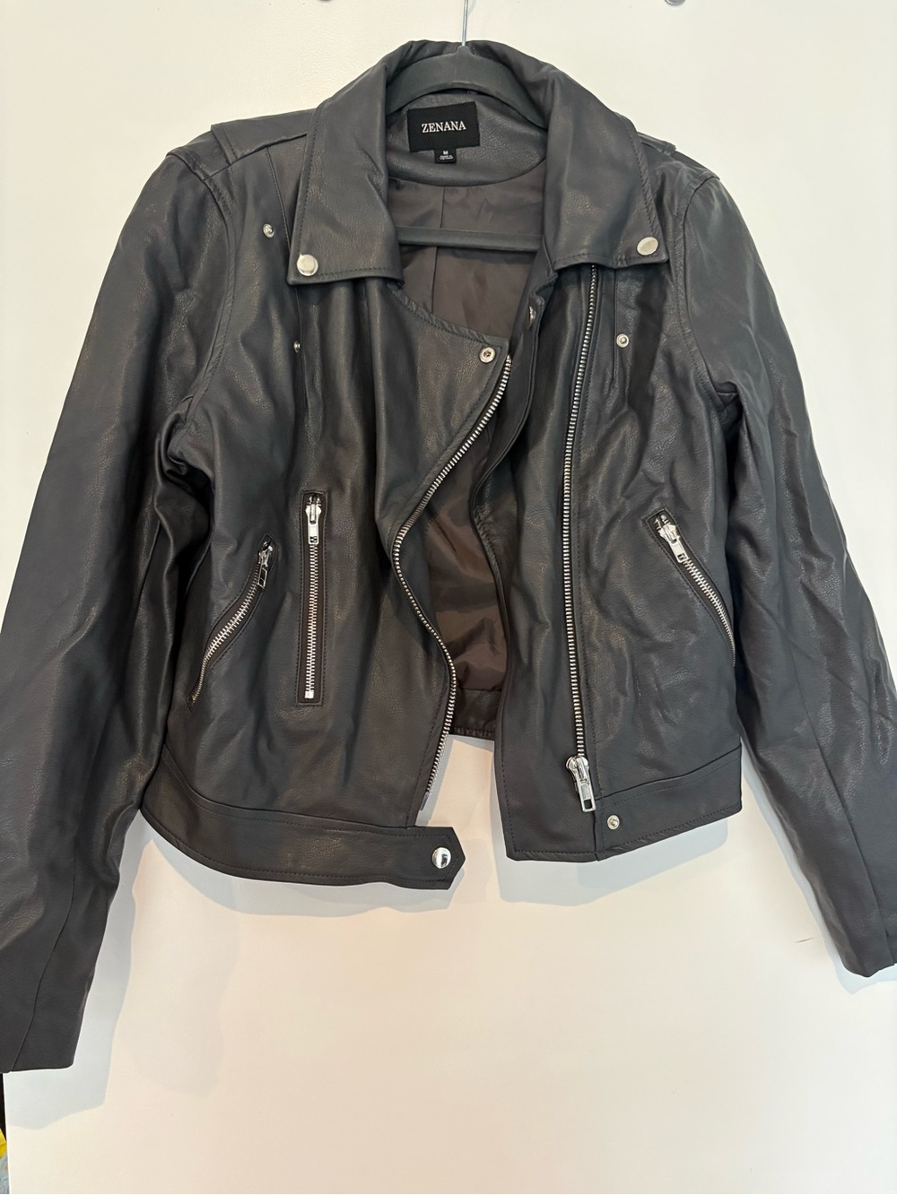 Zenana Outfitters Black Faux Leather Moto Jacket